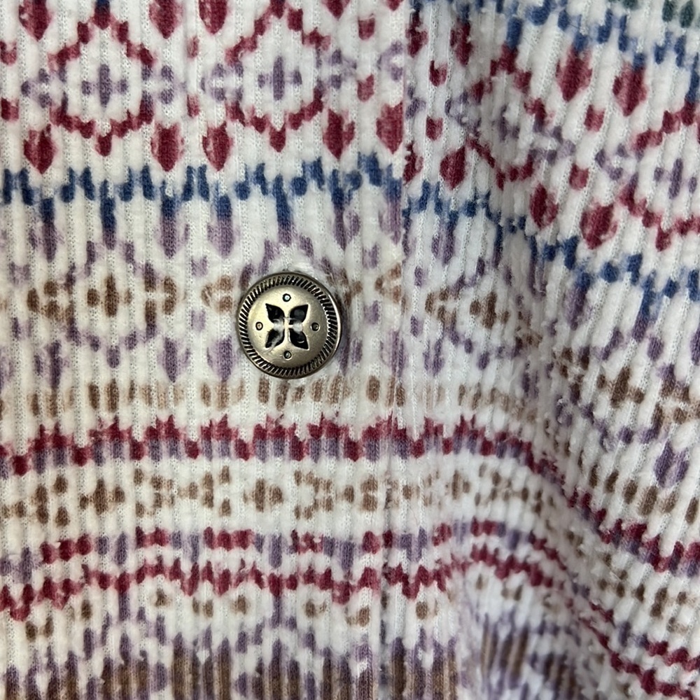 Vintage Kenneth Too Printed Corduroy Button Down Shirt Jacket - Picture 3 of 9